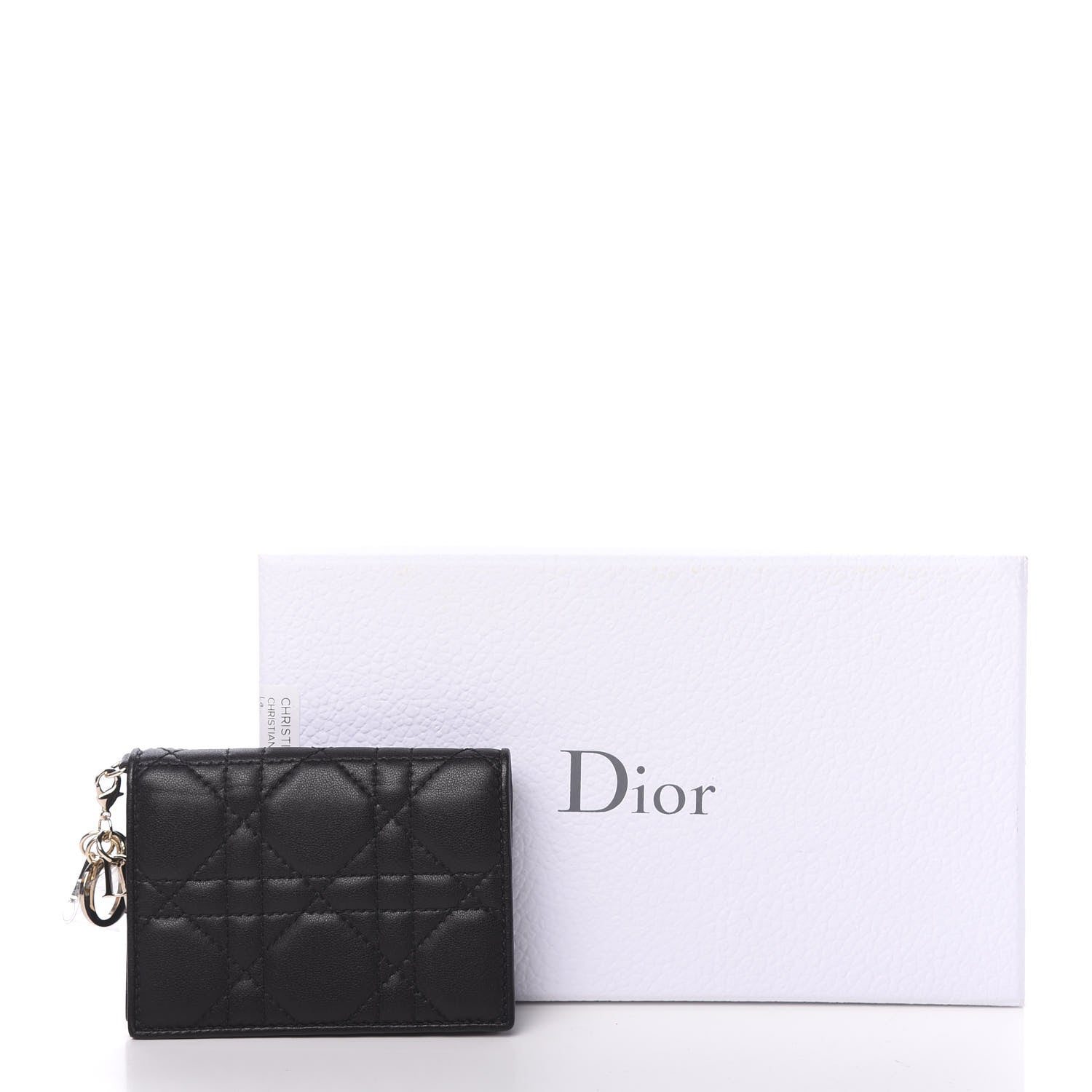 Christian Dior Lambskin Cannage Small Lady Dior Flap Card Holder Black 8 of 8