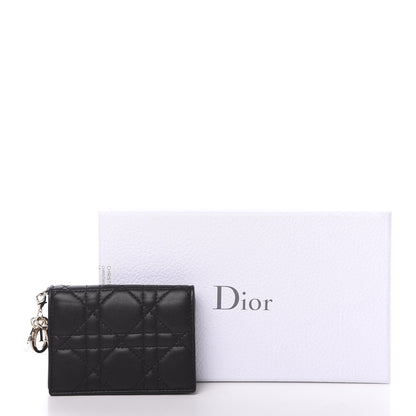 Christian Dior Lambskin Cannage Small Lady Dior Flap Card Holder Black 8 of 8
