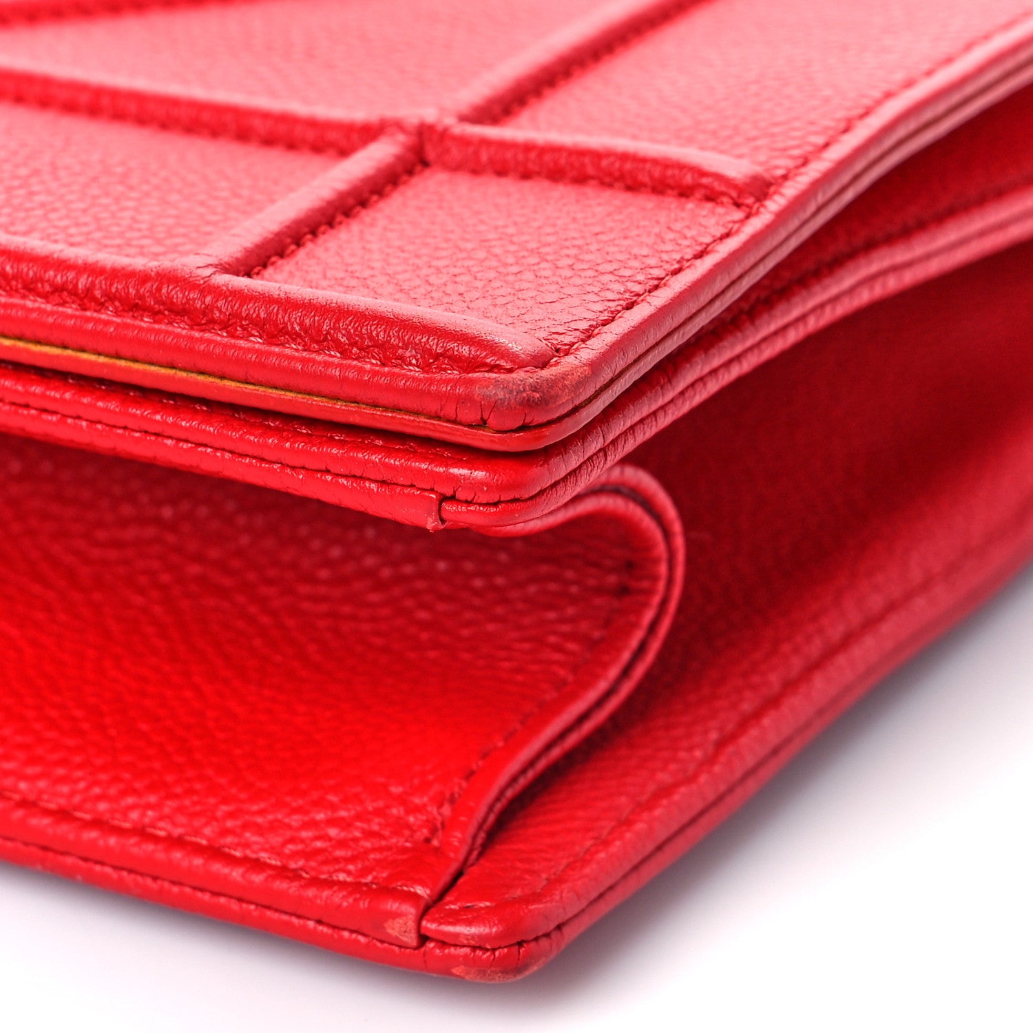 Christian Dior Grained Calfskin Medium Diorama Flap Bag Red 8 of 8