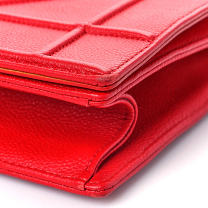 Christian Dior Grained Calfskin Medium Diorama Flap Bag Red 8 of 8