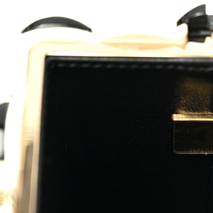 Chanel Resin Pearl Crystal Popcorn Bucket Minaudiere Black White Pink 8 of 12