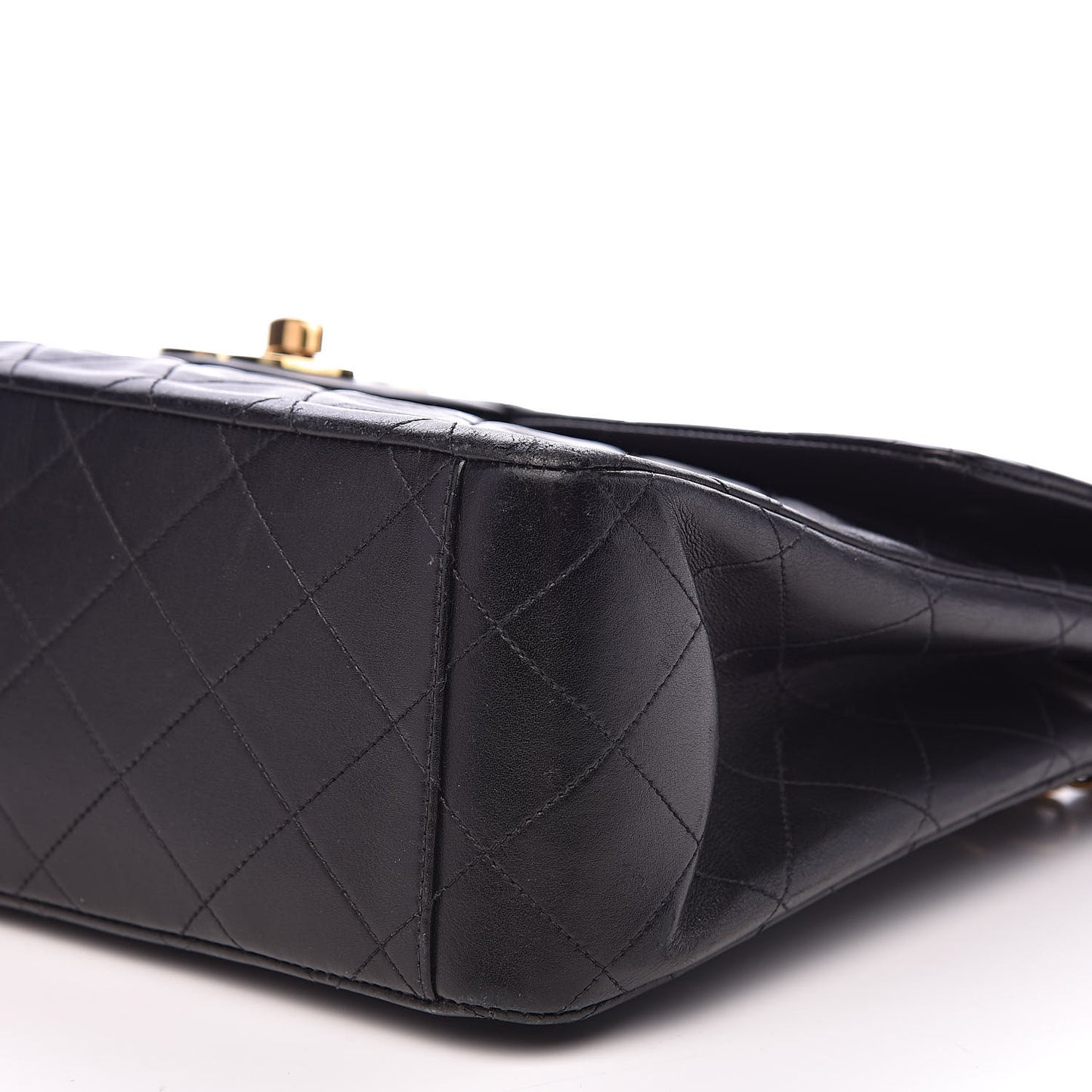 Lambskin Quilted XL Jumbo Single Flap Black