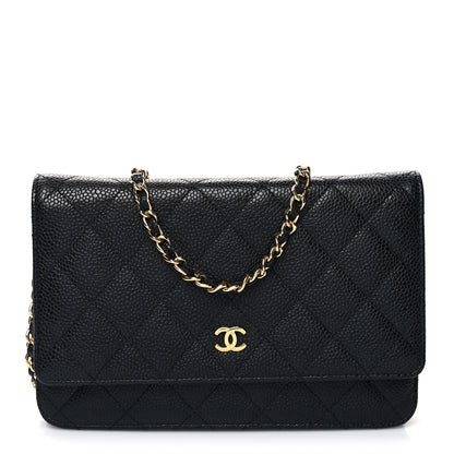 Chanel Caviar Quilted Wallet on Chain WOC Black 1 of 12