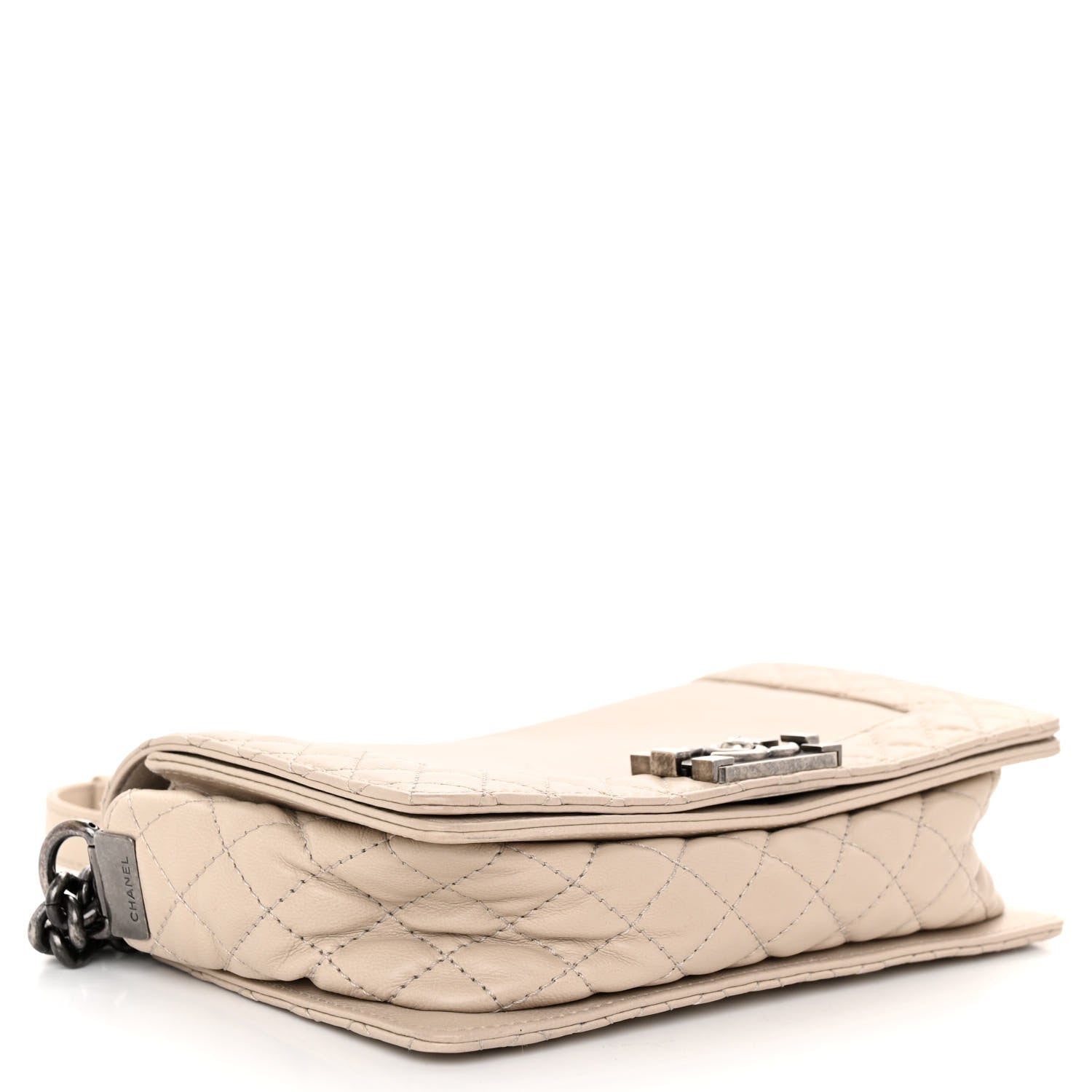 Chanel Calfskin Medium Boy Reverso Flap Beige 4 of 10