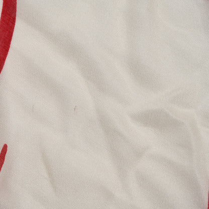 Gucci Modal Silk GG Writers Shawl White Red 3 of 5