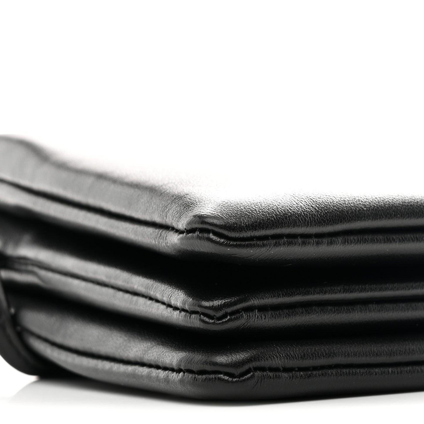 Smooth Lambskin Trio Flap Crossbody Bag Black