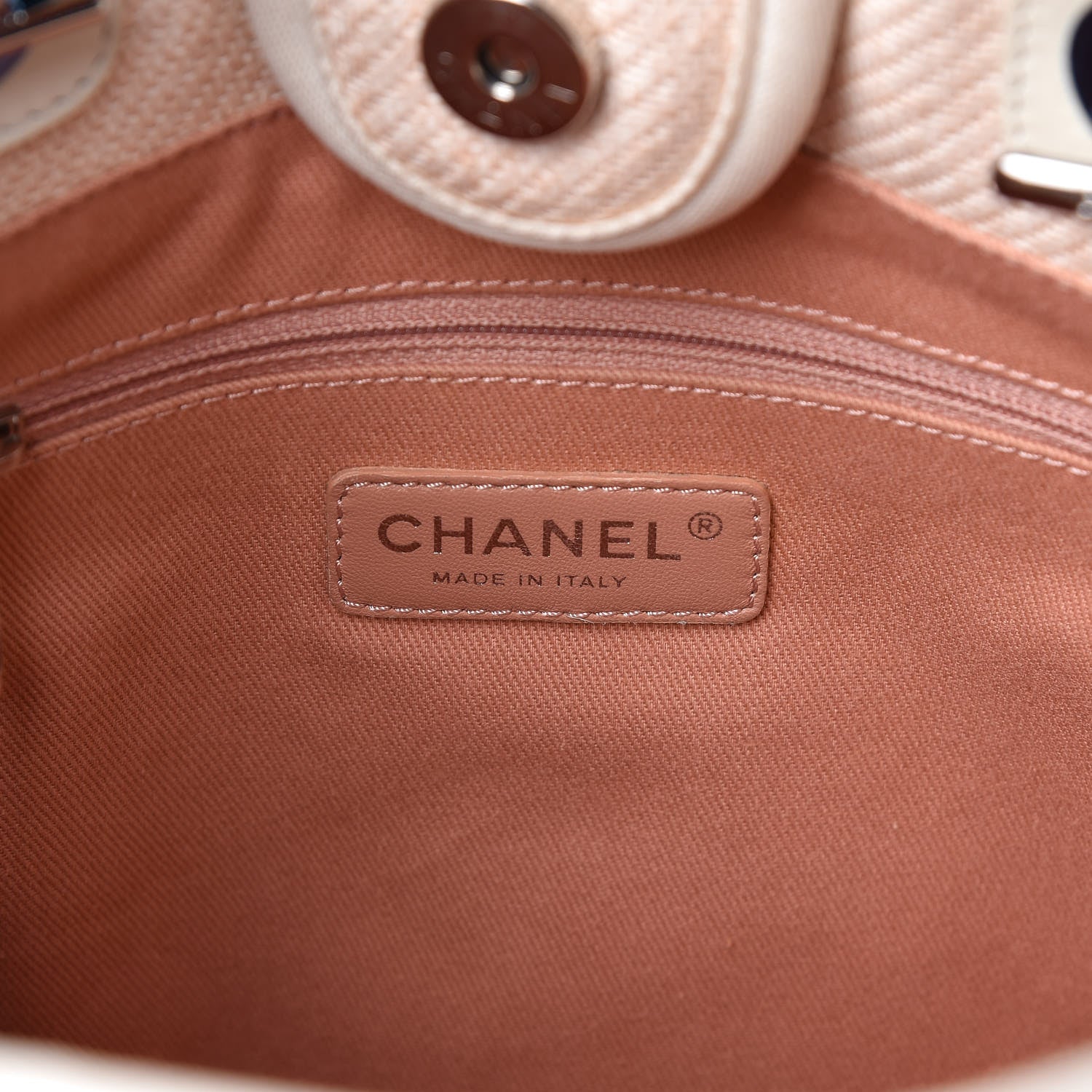 Chanel Woven Straw Raffia Mini Deauville Tote Pink 6 of 14