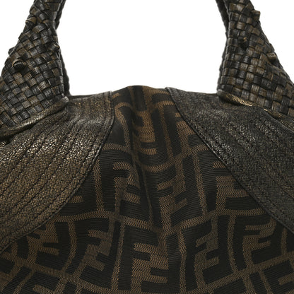 Fendi Zucca Goatskin Spy Bowler Tobacco Bronzo 14 of 23