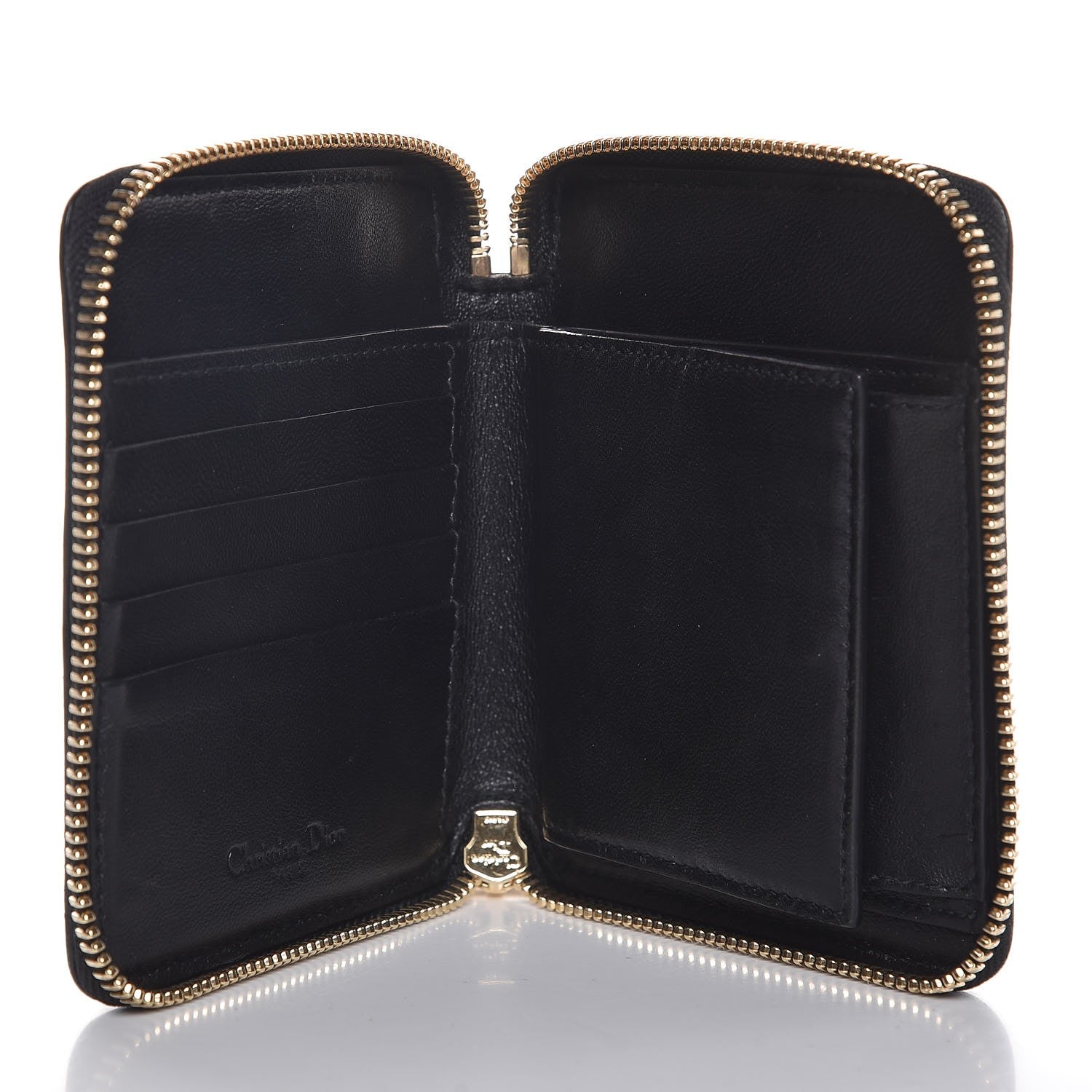 Christian Dior Lambskin Cannage Lady Dior Medium Wallet Black 5 of 6