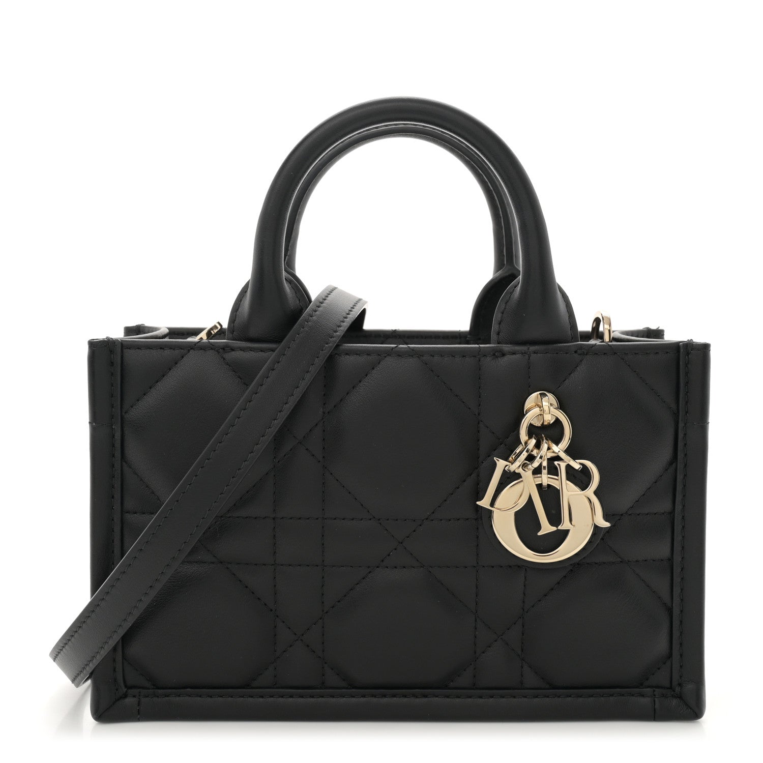 Christian Dior Calfskin Macrocannage Mini Book Tote Black 1 of 11