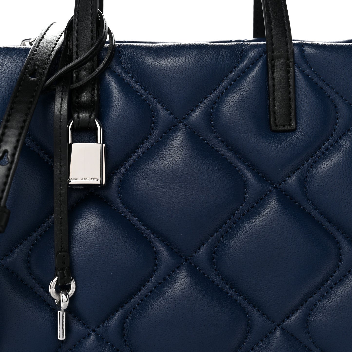 Lambskin Quilted Mini Grind Tote Bag Azure Blue