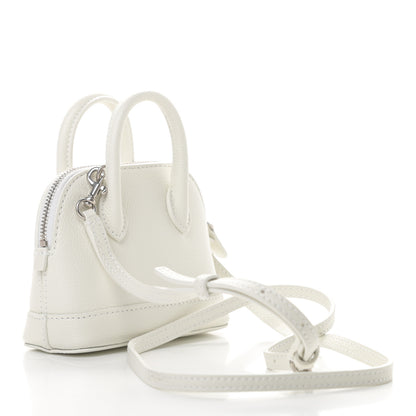 Balenciaga Grained Calfskin Logo Mini Ville Top Handle Bag White Black 3 of 10