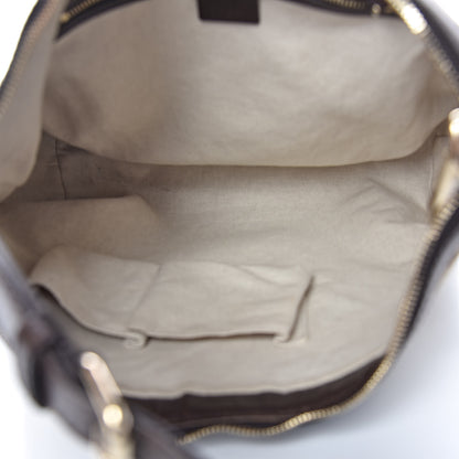 Gucci Monogram Vintage Web Medium Hobo Dark Brown 5 of 13