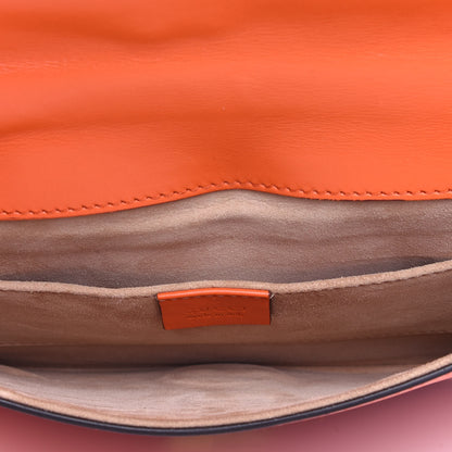 Gucci Calfskin Small Sylvie Wristlet Clutch Orange 5 of 12
