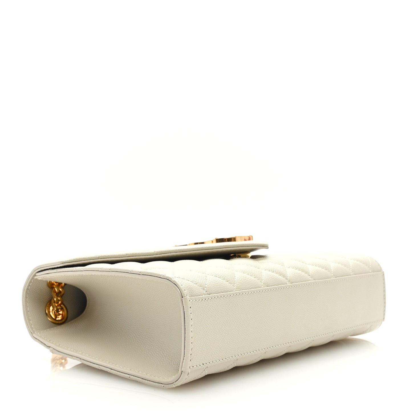 Grain De Poudre Textured Mixed Matelasse Medium Triquilt Monogram Satchel Crema Soft