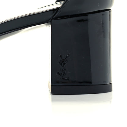 Saint Laurent Patent Calfskin Loulou Ankle Strap Sandals 36.5 Black 11 of 12