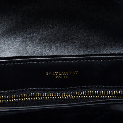 Saint Laurent Velvet Y Quilted Monogram Toy Loulou Chain Satchel French Black 10 of 13