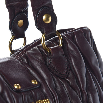 Miu Miu Nappa Matelasse Satchel Brown 13 of 18