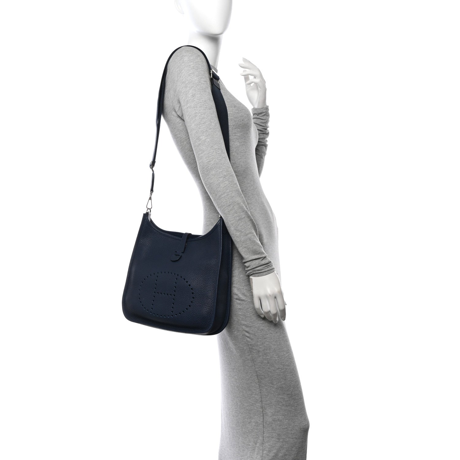 Hermes Taurillon Clemence Evelyne III PM Bleu Saphir 2 of 10