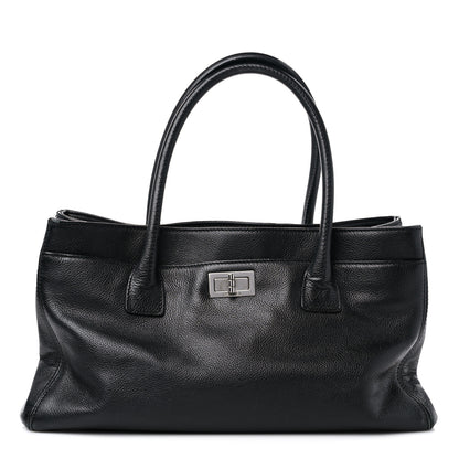 Chanel Calfskin Mademoiselle Lock Cerf Shopper Tote Black 2 of 15