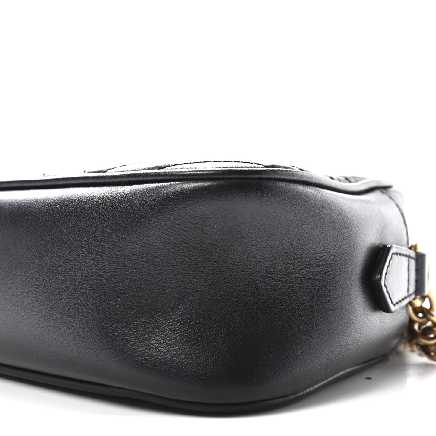Calfskin Matelasse Small GG Marmont Chain Shoulder Bag Black