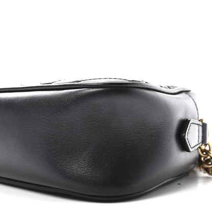 Gucci Calfskin Matelasse Small GG Marmont Chain Shoulder Bag Black 10 of 11