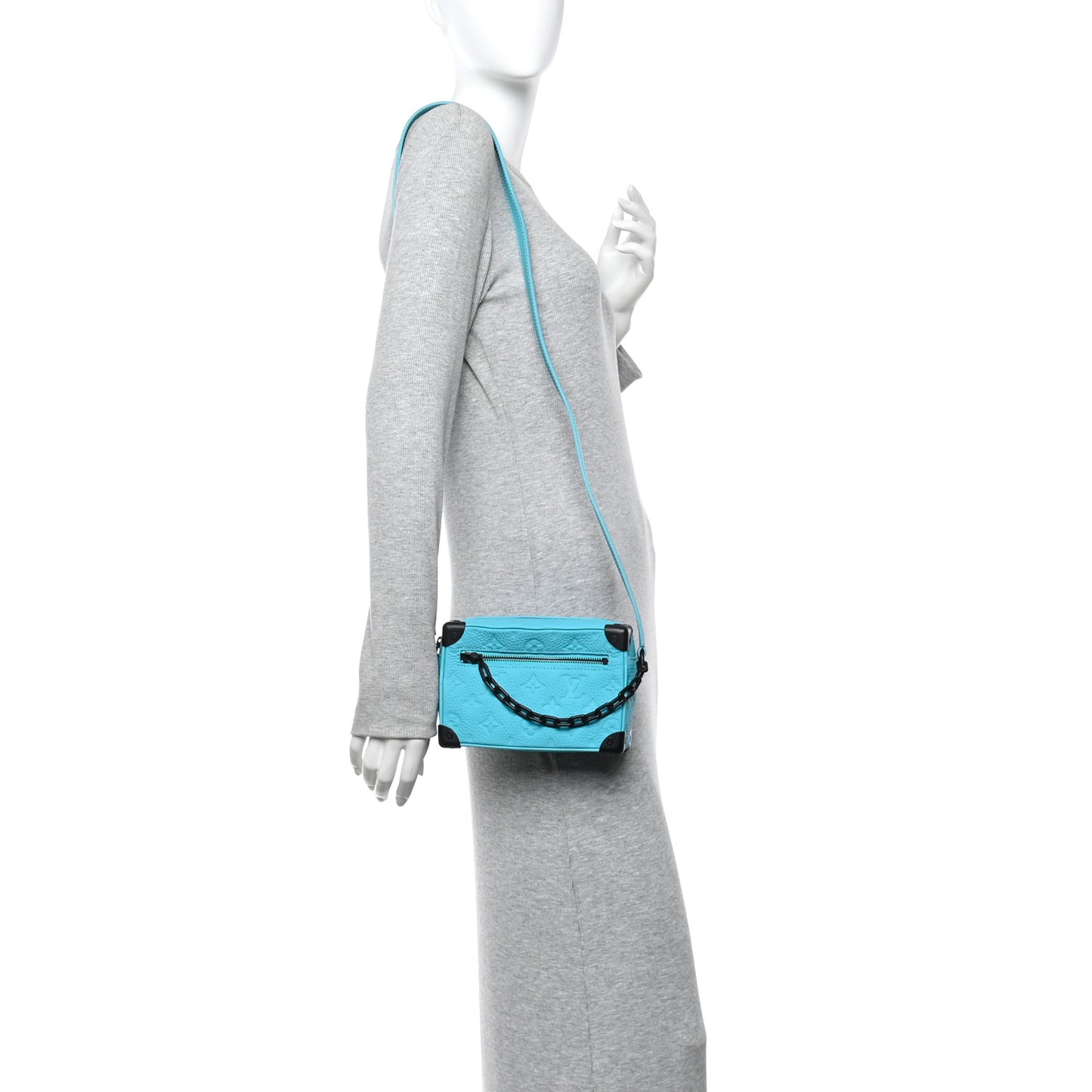 Taurillon Monogram Mini Soft Trunk Turquoise