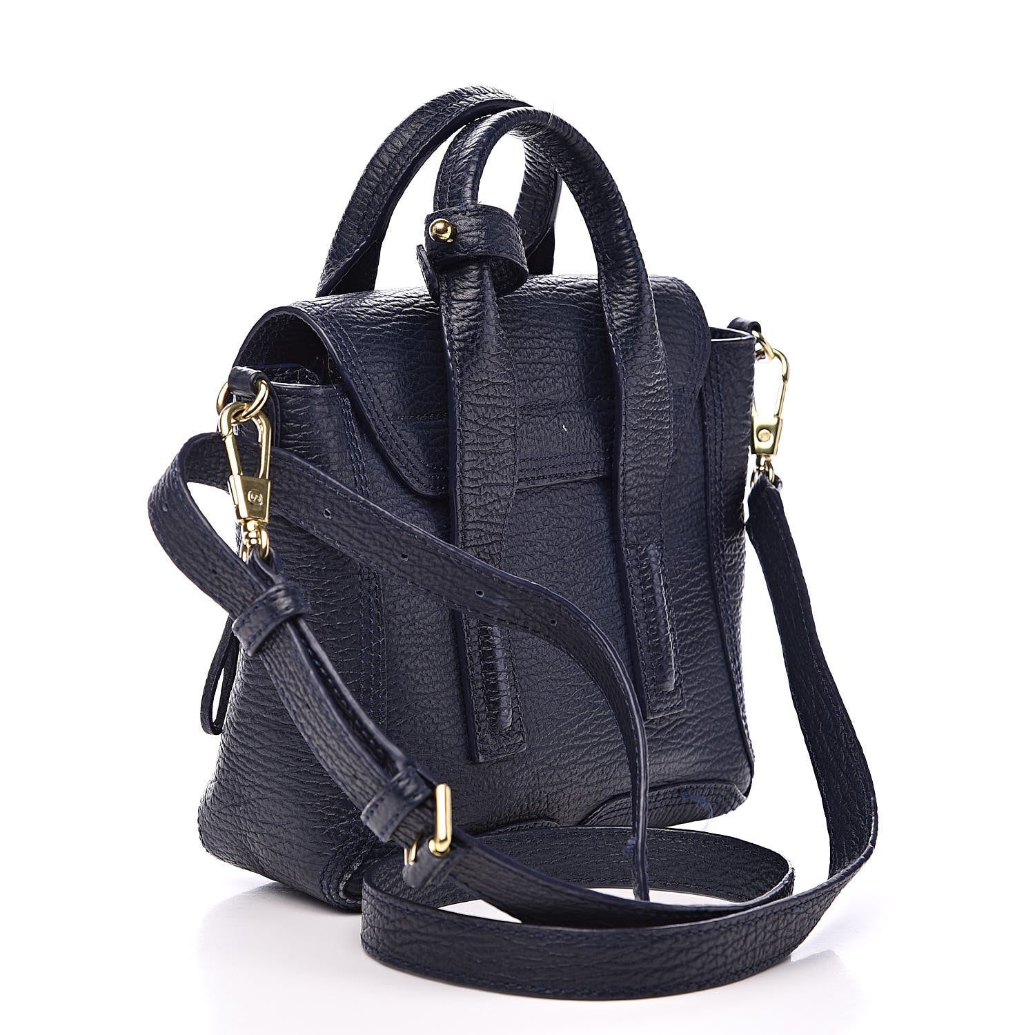 3.1 Phillip Lim 3.1 Textured Calfskin Mini Pashli Satchel Ink 3 of 17