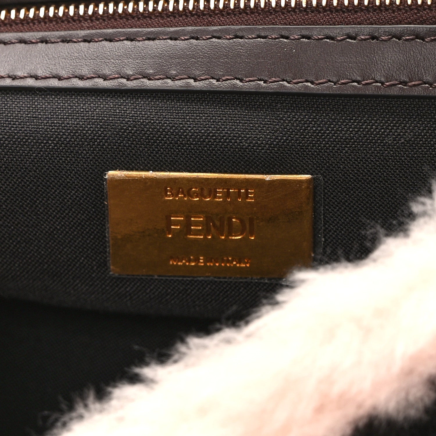 Fendi Shearling Vitello Dolce Leopard Print Large Baguette Pink Brown Multicolor 6 of 13