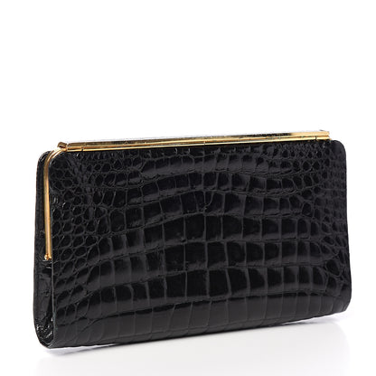 Gucci Crocodile Clutch Black 2 of 11