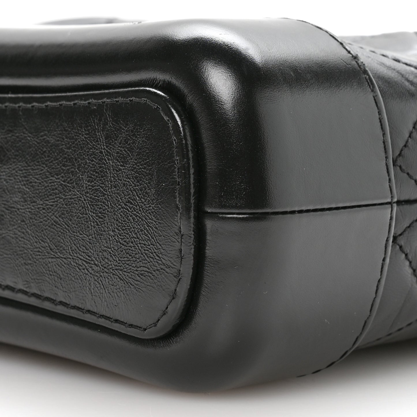 Aged Calfskin Quilted Small Gabrielle Logo Hobo Black