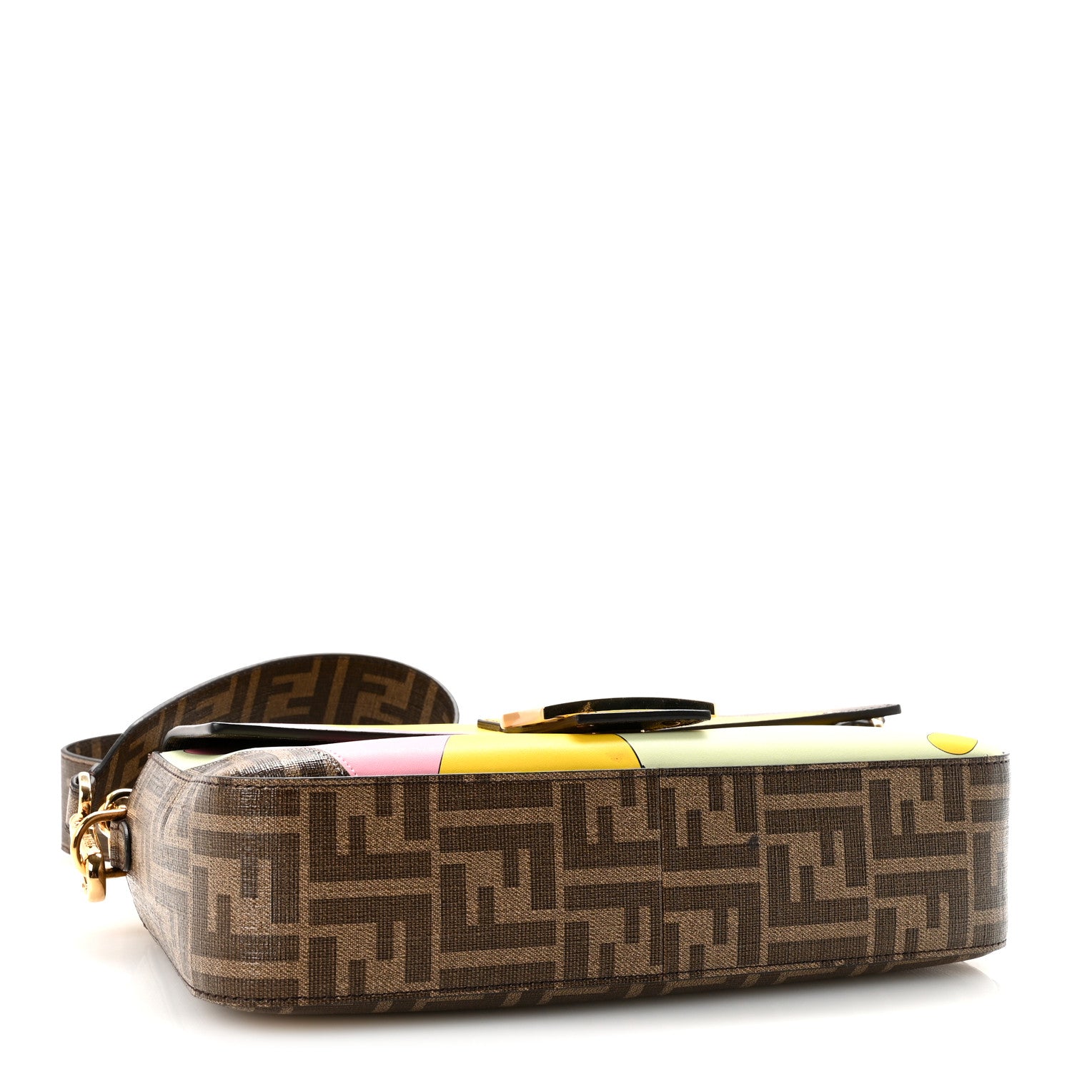 Fendi Glazed Fabric FF 1974 Hairdo Girls Inlay Baguette Mogano Panna Multicolor 4 of 9