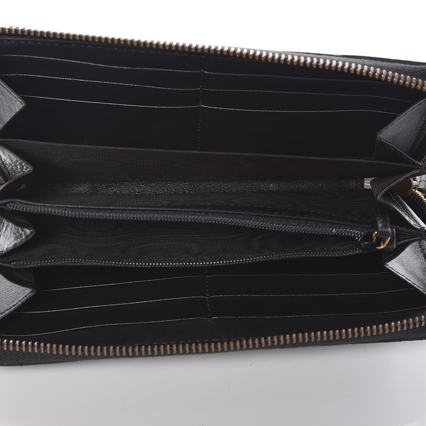 Calfskin Matelasse Pearly GG Marmont Zip Around Wallet Black