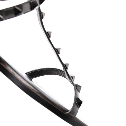 Valentino Garavani Metallic Nappa Rockstud T-Strap Slingback Flat Sandals 39 Rutenio 9 of 10