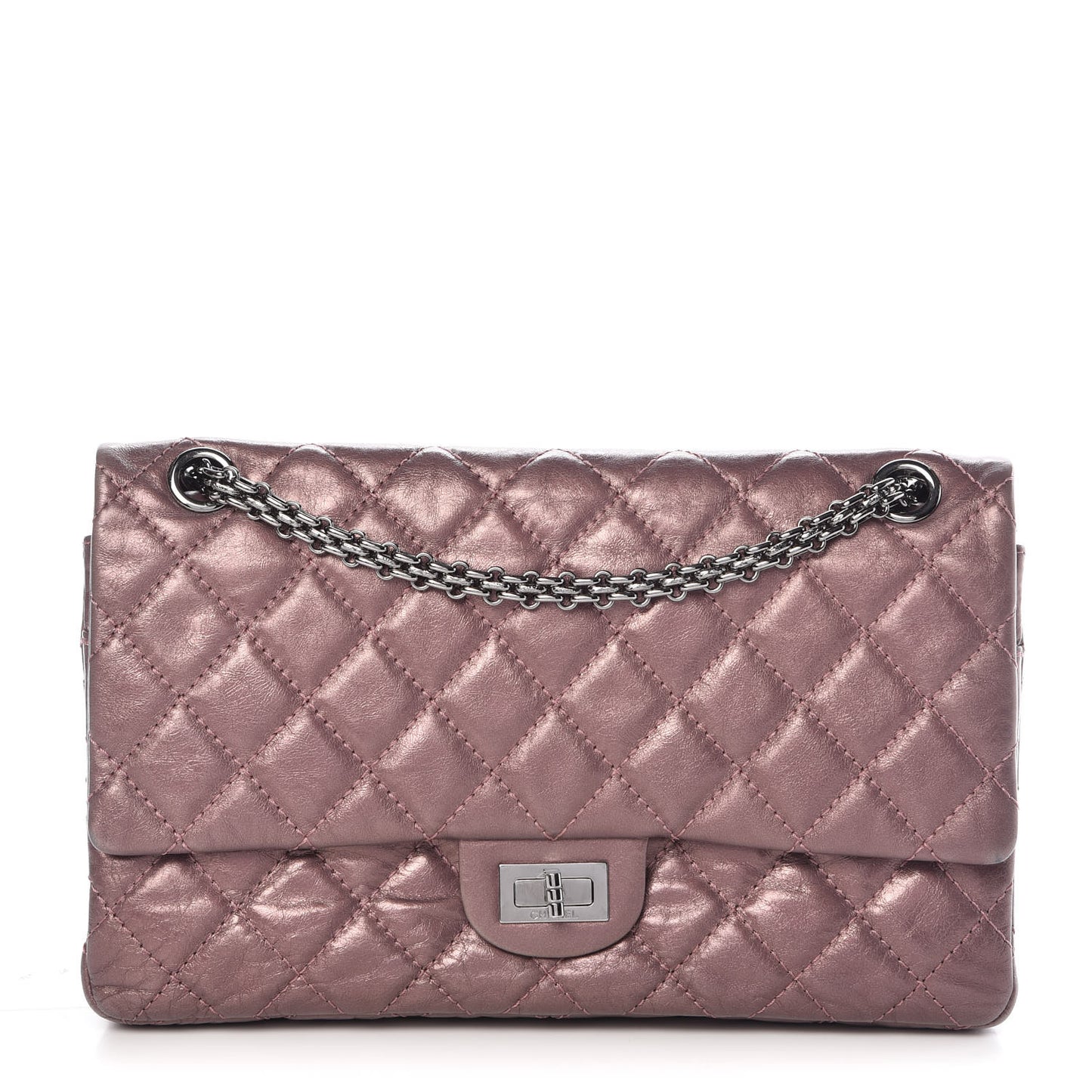 Metallic Aged Calfskin Quilted 2.55 Reissue 226 Flap Rose Fonce