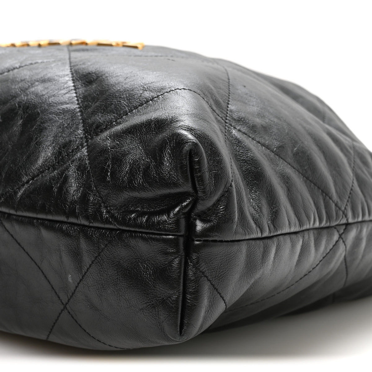 Shiny Calfskin Quilted Small Chanel 22 Black
