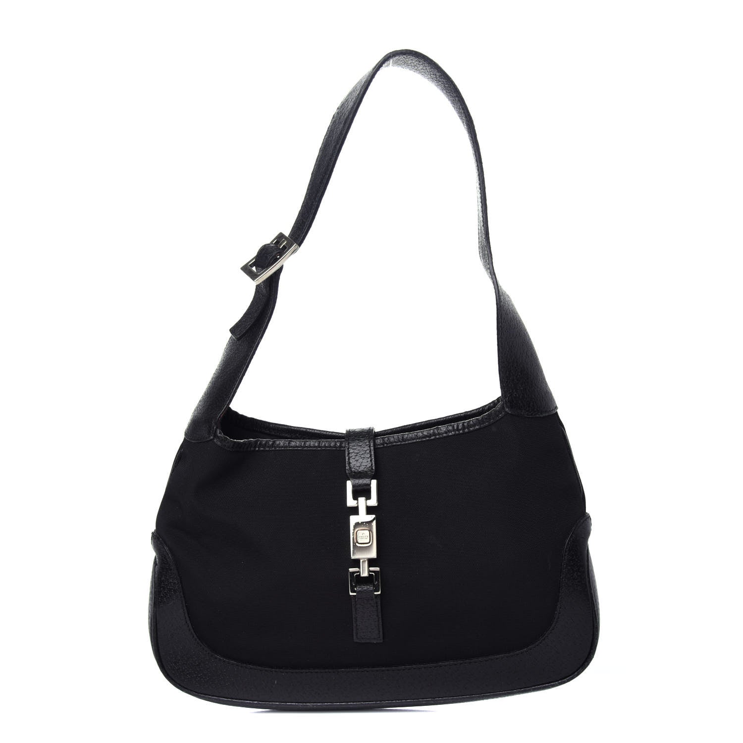 Gucci Canvas Calfskin Small Jackie O Hobo Black 1 of 10