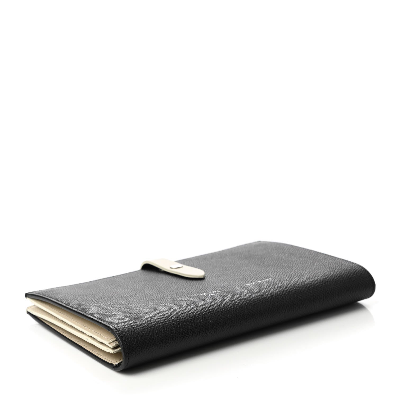 Celine Grained Calfskin Large Multifunction Strap Wallet Black Chalk 3 of 7