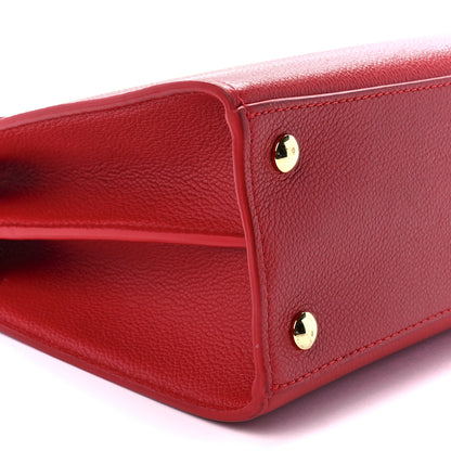 Burberry Grainy Calfskin Small Two Handle Title Bag Red 12 of 13