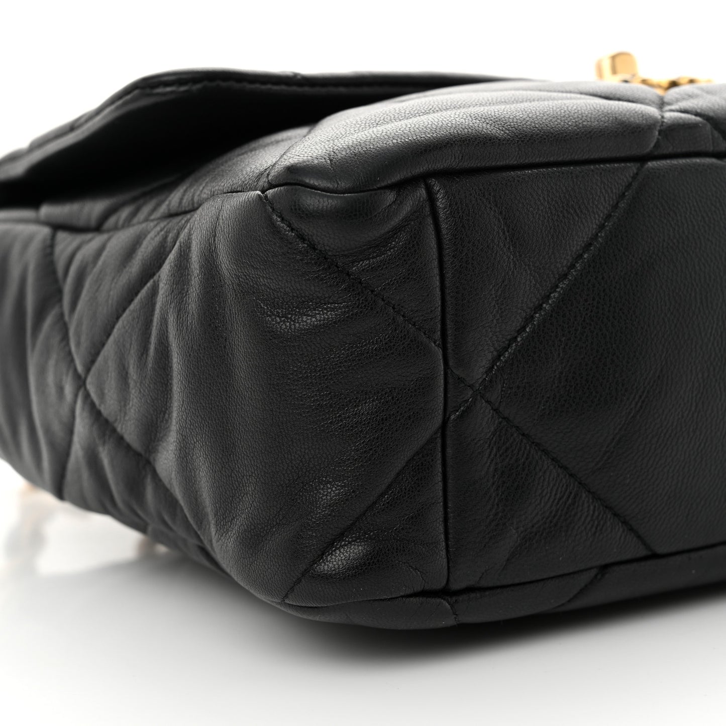 Goatskin Quilted Large Chanel 19 Flap Black