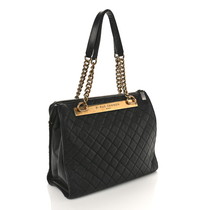 Chanel Goatskin Quilted Rita Shopping Tote Black 3 of 10