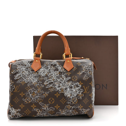 Louis Vuitton Monogram Dentelle Speedy 30 Silver 16 of 16