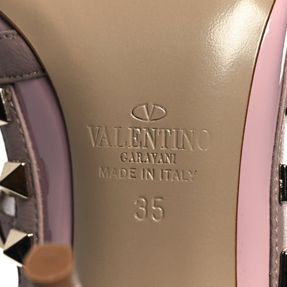 Valentino Garavani Patent Nappa Rockstud Ankle Strap 100mm Pumps 35 Water Rose Poudre 6 of 9