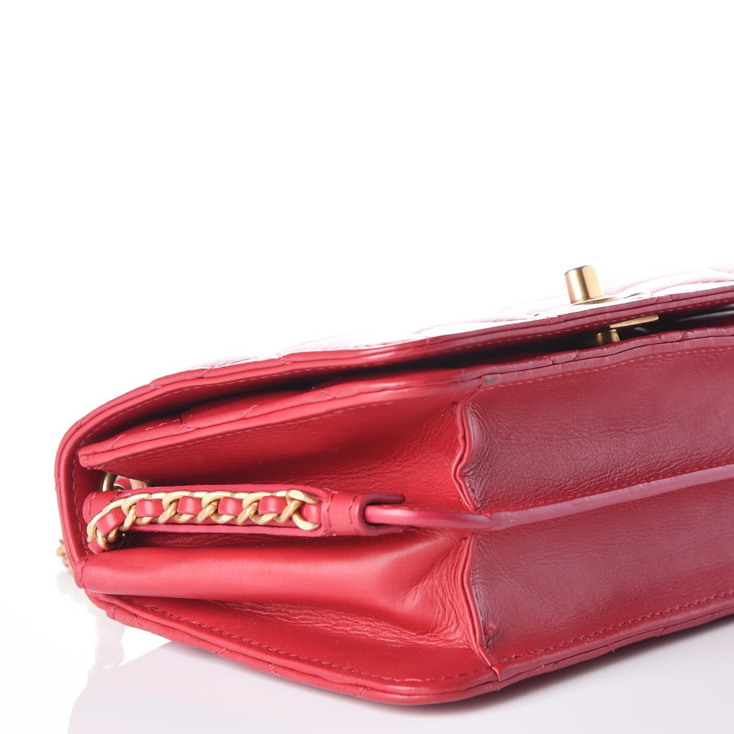 Lambskin Quilted CC Flap Red