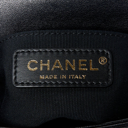 Chanel Lambskin Metal Quilted Mini Top Handle Square Flap Black 7 of 12