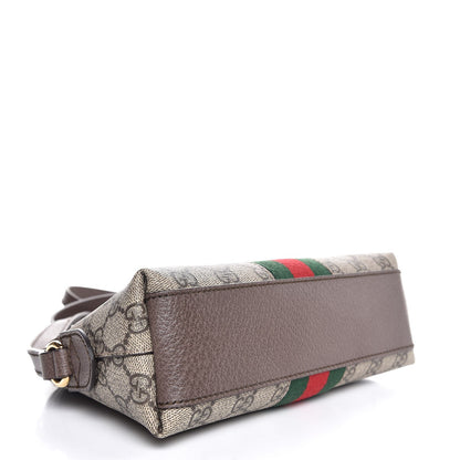 Gucci GG Supreme Monogram Textured Dollar Calfskin Web Small Ophidia Dome Shoulder Bag Beige Ebony New Acero 4 of 8