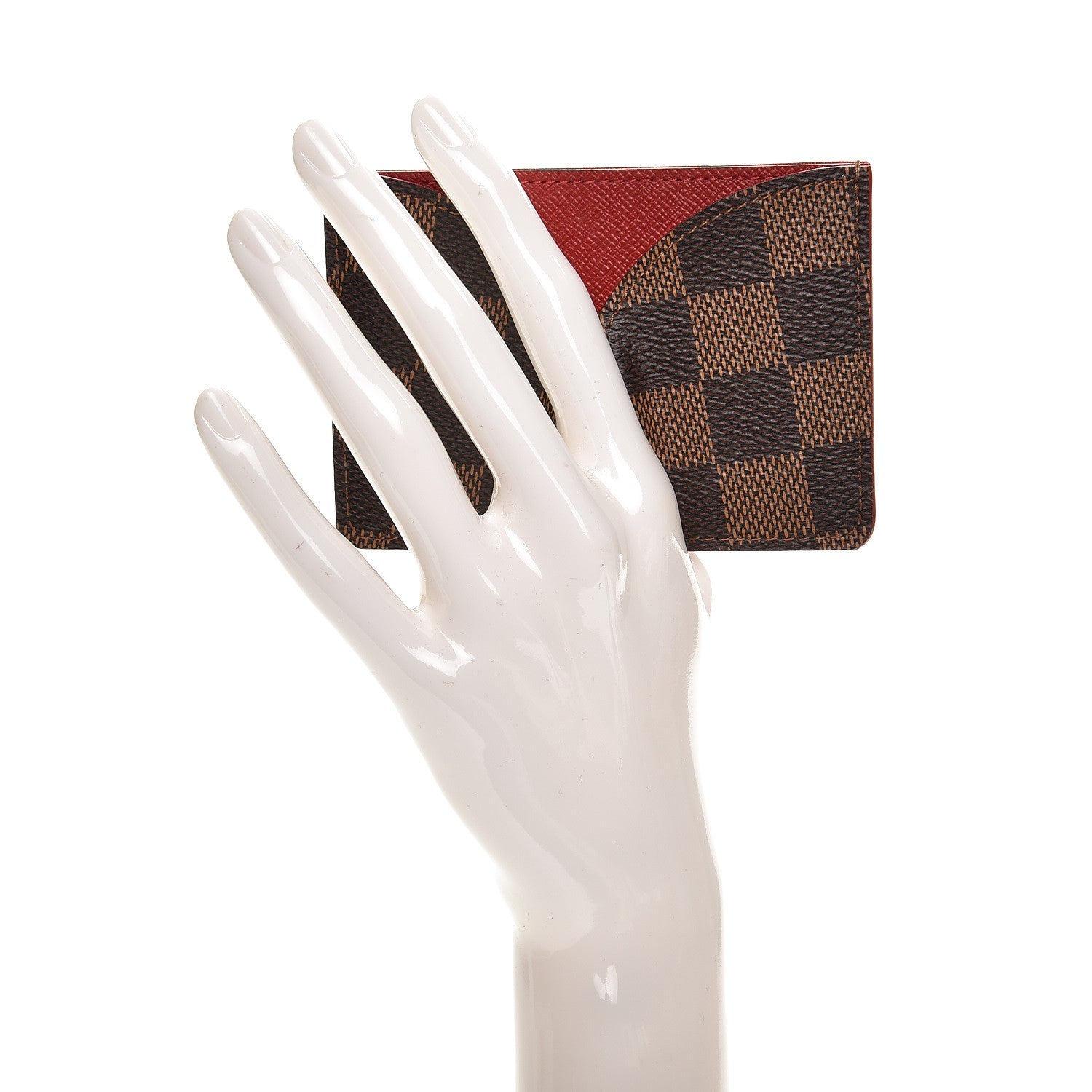 Louis Vuitton Damier Ebene Caissa Card Holder Cherry 2 of 7
