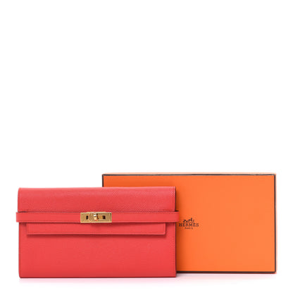 Hermes Epsom Kelly Longue Wallet Rouge Tomate 7 of 7