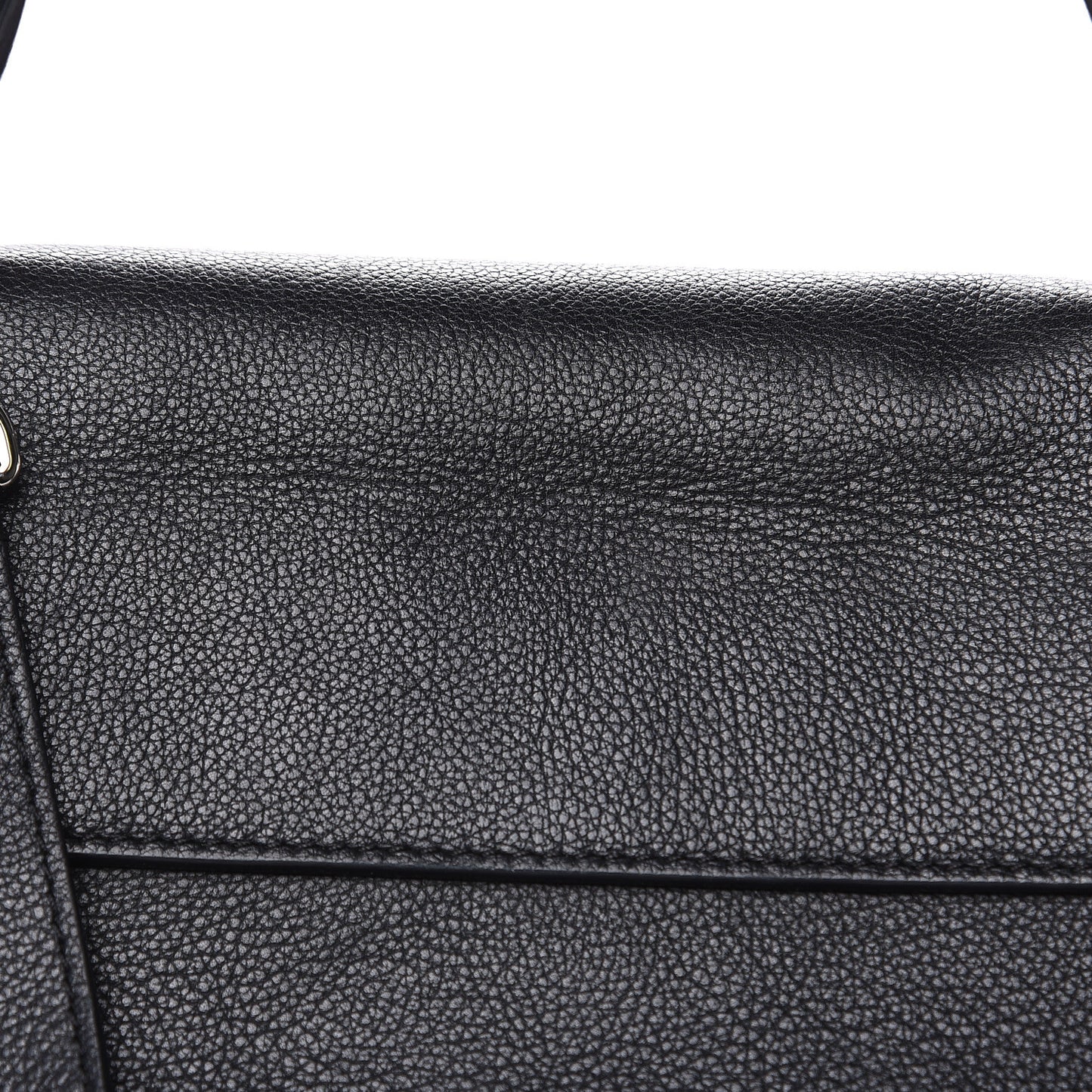 Soft Calfskin Lockme II Top Handle Black