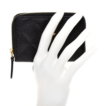 Chanel Caviar Quilted Zip Coin Purse Black 2 of 7